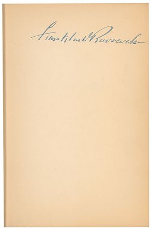 Lot #83 Franklin D. Roosevelt: Book presented to the long time White House records keeper - Image 1