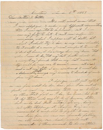 Lot #170 John Brown: Edwin Coppock: A remorseful letter from a Harpers Ferry raider: “I have saw my folly to late & must now suffer the consequences, which I suppose will be death” - Image 1