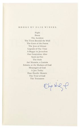 Lot #370 Elie Wiesel Book - Image 1