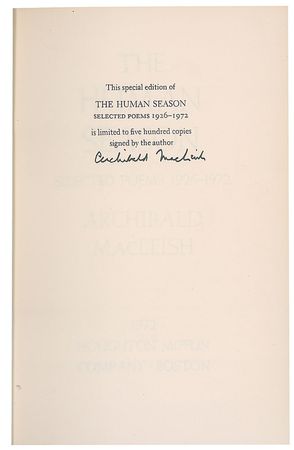 Lot #777 Archibald MacLeish - Image 1