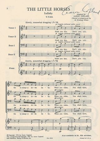 Lot #974 Aaron Copland Sheet Music - Image 1