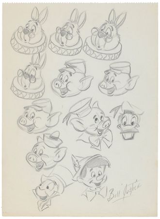 Lot #835 Disney: Bill Justice Sketch - Image 1
