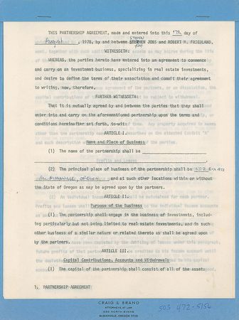 Lot #215 Steve Jobs Document Signed - Image 1