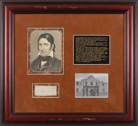 Lot #378 David Crockett: Excessively scarce signature of the iconic folk hero and Alamo defender - Image 1