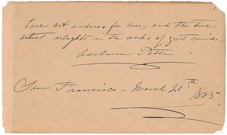 Lot #874 Adelina Patti - Image 1