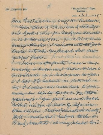 Lot #181 Bhagwan Das: “Tens and hundreds and thousands of millions of precious greenbacks are...being spent on hydrogen bombs to keep the Russian Bear in Awe” - Image 1