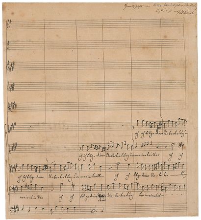 Lot #869 Felix Mendelssohn-Bartholdy: Handsome sketch of his unfinished choral work for Isaiah 43:25?one of only a handful of AMQSs we have had from the prodigious composer - Image 1