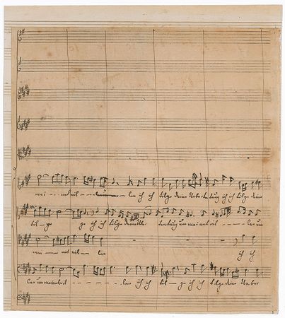 Lot #869 Felix Mendelssohn-Bartholdy: Handsome sketch of his unfinished choral work for Isaiah 43:25?one of only a handful of AMQSs we have had from the prodigious composer - Image 2
