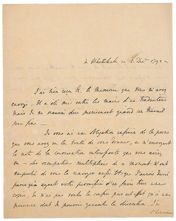 Lot #302 William Wyndham Grenville Handwritten Letter Signed - Image 1