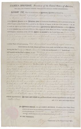 Lot #11 James Monroe Signed Document