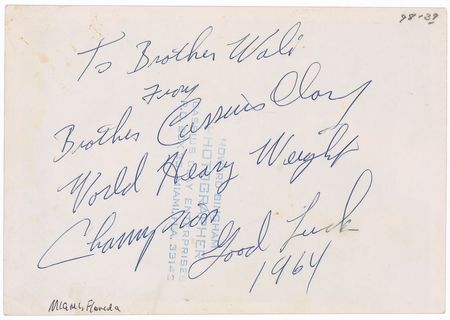 Lot #1378 Muhammad Ali: Remarkable personal photo with Malcolm X?s children, inscribed to a ?Brother? in the NOI the same year that he won the Heavyweight title and left behind ?Cassius Clay? - Image 1