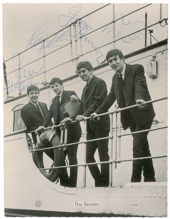Lot #896 Beatles: Exceptional group photo signed