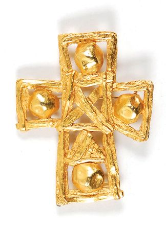 Lot #113 Jacqueline Kennedy: Stunning gold brooch and necklace worn by the beloved fashion icon and kept until her death in 1994 - Image 1