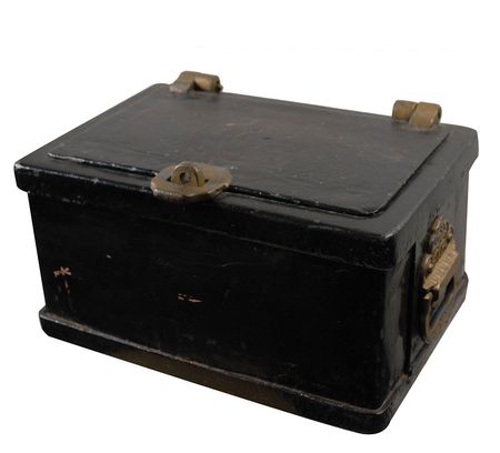 Lot #441 Wells Fargo Strongbox: Original Wells Fargo strong box from the Pawnee, Oklahoma, route - Image 1