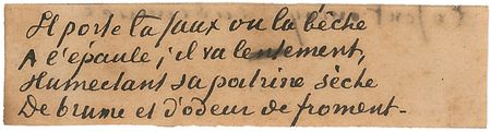 Lot #727 Vincent Van Gogh: Virtually unobtainable handwritten fragment of a poem that deeply influenced the renowned artist?s work - Image 1