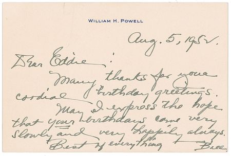 Lot #1843 William Powell: Sending thanks to controversial Hollywood executive, Eddie Mannix - Image 2