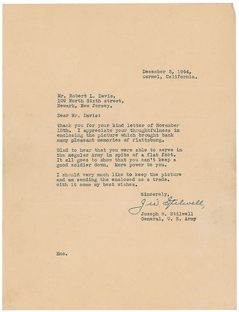 Lot #1712 Joseph Stilwell - Image 1