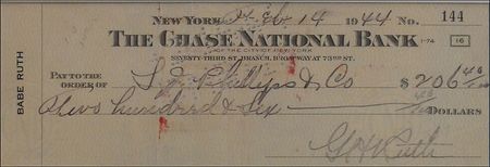 Lot #1452 Babe Ruth Check - Image 2