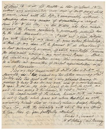 Lot #662 Fanny Burney: An unpublished letter by the famous English novelist and great epistolary - Image 2