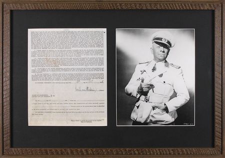 Lot #1856 Erich von Stroheim Signed Document - Image 1
