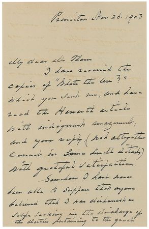 Lot #45 Grover Cleveland: “I have never been able to suppose that anyone believed that I was dishonest or self-serving in the discharge of the duties pertaining to the great office of President” - Image 1