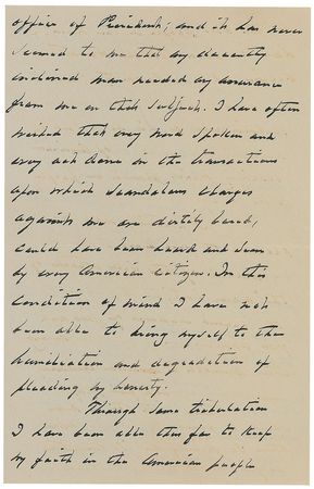 Lot #45 Grover Cleveland: “I have never been able to suppose that anyone believed that I was dishonest or self-serving in the discharge of the duties pertaining to the great office of President” - Image 2