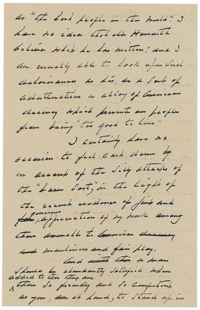 Lot #45 Grover Cleveland: “I have never been able to suppose that anyone believed that I was dishonest or self-serving in the discharge of the duties pertaining to the great office of President” - Image 3