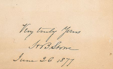 Lot #829 Harriet Beecher Stowe Signature - Image 1