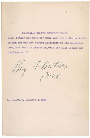 Lot #467 Benjamin Butler: Butler’s autobiography—the first we have offered - Image 1