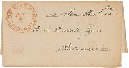 Lot #26 James Buchanan Free Frank