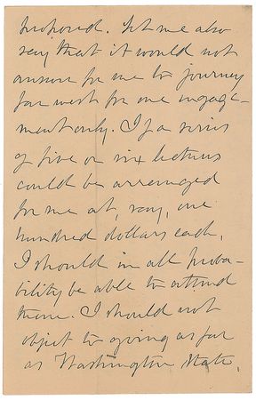 Lot #686 Julia Ward Howe: Declining an invitation to lecture—though money could sway her otherwise - Image 2