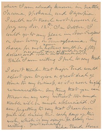 Lot #686 Julia Ward Howe: Declining an invitation to lecture—though money could sway her otherwise - Image 3