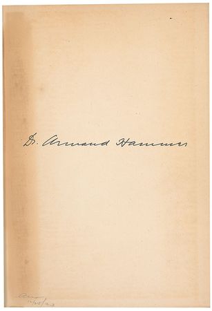 Lot #385 Armand Hammer Book - Image 1