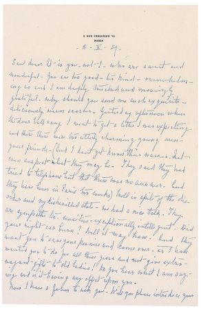 Lot #831 Alice B. Toklas Handwritten Letter Signed - Image 1