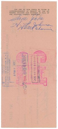 Lot #926 Sam Cooke: Scarce William Morris check endorsed by the R&B great - Image 1