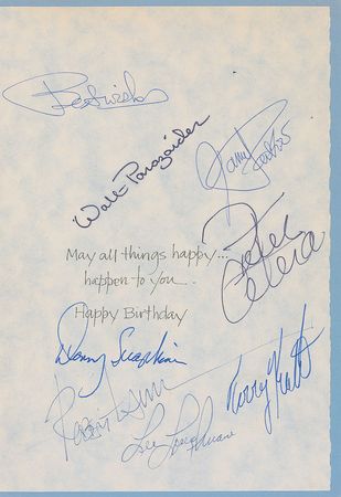 Lot #924 Chicago: Rare card fully signed by Chicago’s founders, including Terry Kath - Image 1