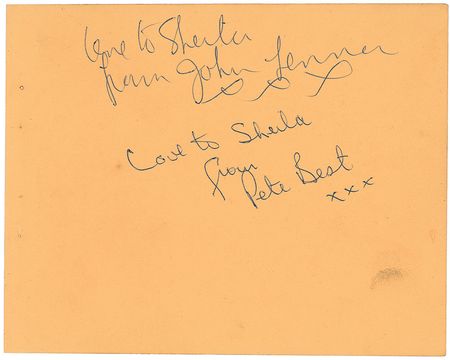Lot #896 Beatles: Early set of Fab Four signatures with original drummer Pete Best - Image 3