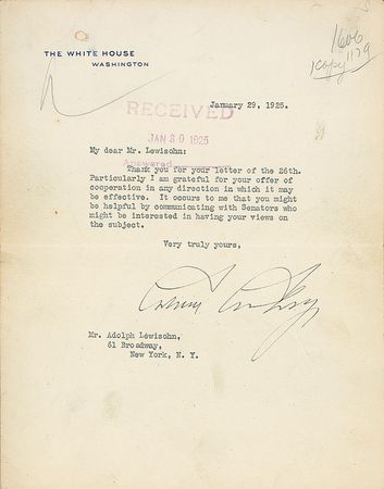 Lot #57 Presidents: Harding, Taft, and Coolidge: Excellent collection of letters from a crucial time in American international relations - Image 3