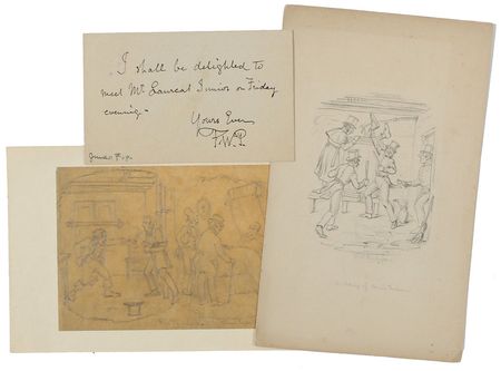 Lot #701 Frederick W. Pailthorpe: Wonderful original artwork from the sought-after British artist, depicting three different scenes from Dickens’s masterpieces - Image 1