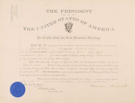 Lot #53 Theodore Roosevelt: Promoting an officer upon his retirement after years of dedicated service - Image 1