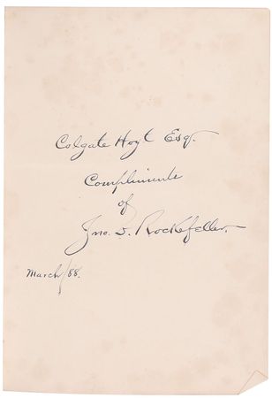 Lot #309 John D. Rockefeller: The Standard Oil founder presents a two-volume set to Colgate Hoyt - Image 1
