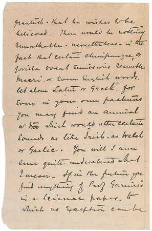 Lot #314 Henry M. Stanley: Stanley recommends taking newspaper report on a study on talking animals with a grain of salt - Image 3