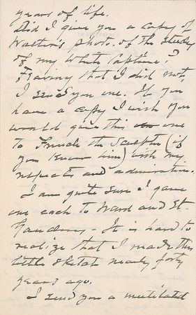 Lot #702 Erastus Dow Palmer: The pioneering sculptor name-drops Daniel Chester French and Augustus Saint-Gaudens - Image 2