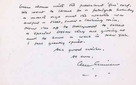 Lot #1308 Alec Guinness: ?Now I?m off to Hollywood to collect a special Oscar they are giving me ? - Image 2