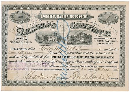 Lot #423 Frederick Pabst Signed Document - Image 1