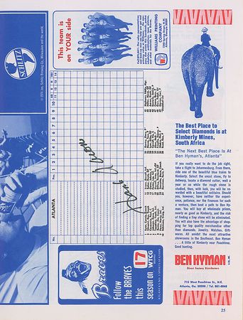 Lot #1455 Hank Aaron Program - Image 2
