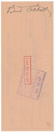 Lot #1193 Abbott and Costello: Extremely rare paycheck for Bud Abbott—signed twice by him and once by Costello - Image 2