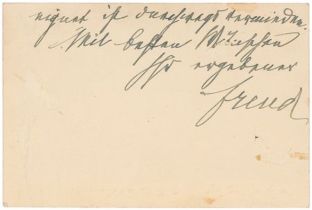 Lot #243 Sigmund Freud: Freud compliments a newly received book of poetry: ?The bombastic grandiloquence that usually characterizes youthful productions has been consistently avoided? - Image 2