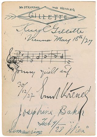 Lot #244 King Gillette and Josephine Baker: The ?Black Venus? and razor pioneer in Vienna - Image 1