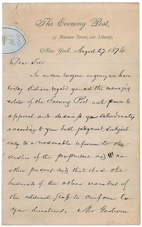 Lot #776 William Cullen Bryant - Image 1